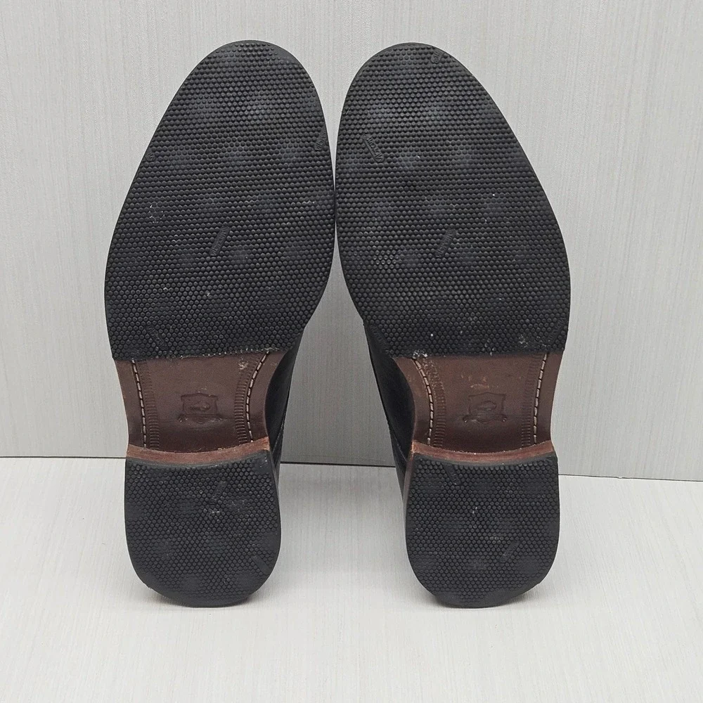 Trask Mens Black Leather Derby Shoes Plain Toe Vibram Sole 11.5 M 30-01421